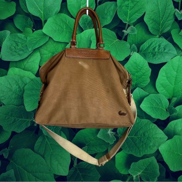 Dooney & Bourke Handbags - RARE Vintage Dooney & Bourke Tan Canvas & Leather Details Purse Bag